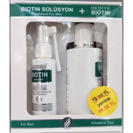 Dermoskin Biotin Hair Treatment Men Bakım Solüsyonu Erkek + Biotin Şampuan li